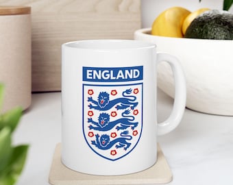 England Football Crest Mug – Ceramic Coffee Cup (11oz, 15oz)