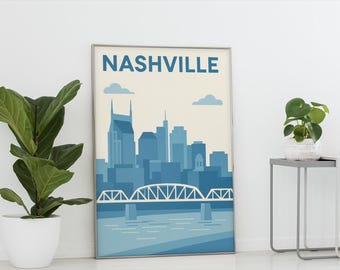 Nashville Tennessee Art Printable 24"x36" | Skyline Wall Art Download | Travel Poster