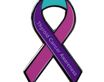 Thyroid Cancer Awareness Ribbon - Lapel Pin With Magnet