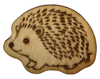 Hedgehog - Wooden Lapel Pin & Magnet