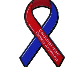 Congenital Heart Defects Awareness Ribbon Pin With Magnet