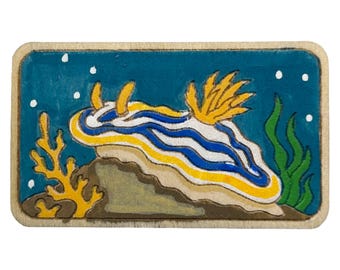 Anna's Magnificent Sea Slug - Wooden Lapel Pin & Magnet