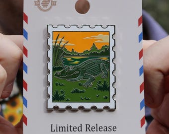 American Alligator Postage Stamp Pin