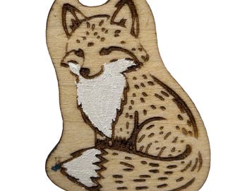 Woodland Fox - Wooden Lapel Pin & Magnet