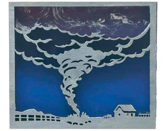 Tornado at Farm - Wooden Pin & Magnet