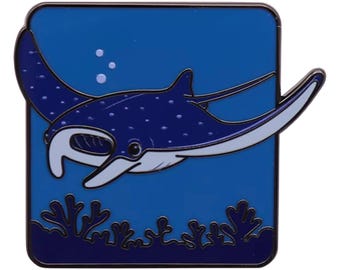 Pin de manta raya con imán - Serie Criaturas Marinas