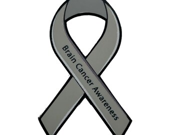 Brain Cancer Awareness Ribbon - Lapel Pin With Magnet