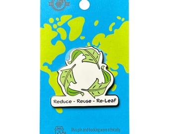 Reduce - Reuse - Re-leaf Pin With Magnet