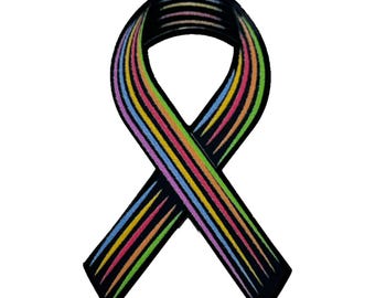 Rainbow Cancer Awareness Ribbon - Lapel Pin With Magnet
