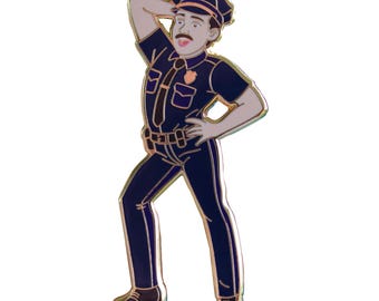 Protect and Serve - Sassy Policeman Lapel Pin With Magnet