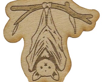 Murciélago en rama - Pin de madera e imán