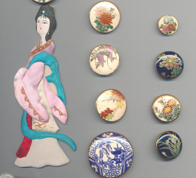 Antique Vintage Satsuma Buttons- Card of 17 Small Medium and Large - Etsy