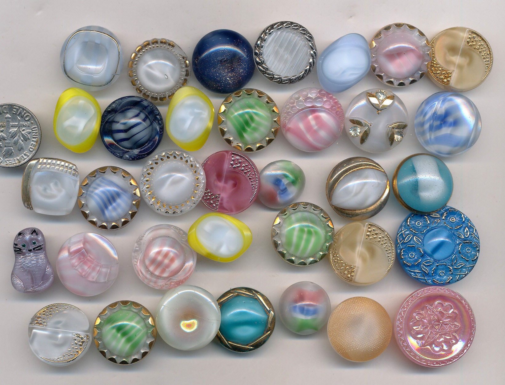 Vintage Moonglow Glass Buttons Button Lot 1 ca. 1950's Etsy