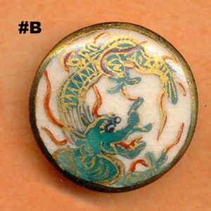 Vintage Satsuma Button#B  - Dragon