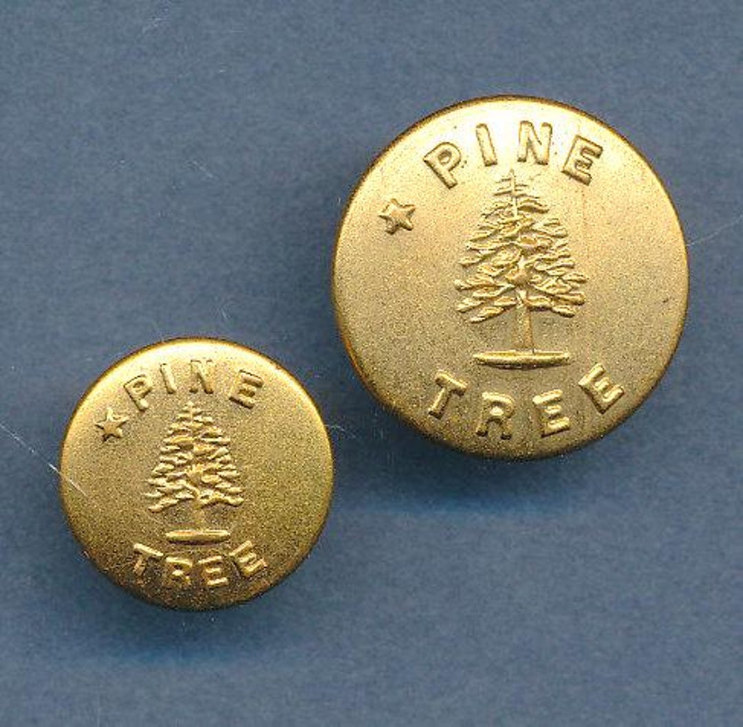 Pine Tree Buttons Antique Work Clothes Overall Wobble Shank Button -pictorial -PINE TREE ...