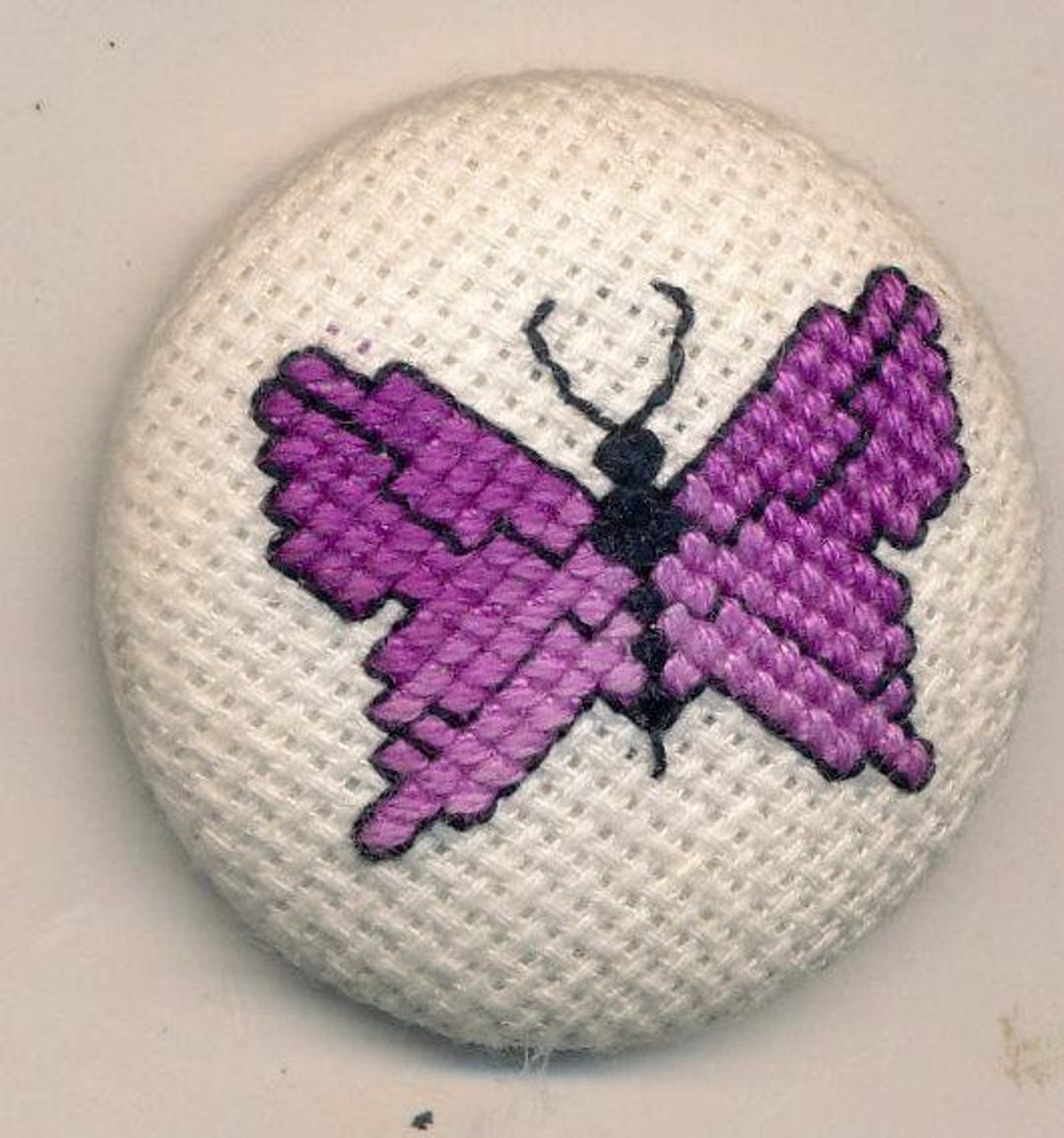 Fabric Studio Button - Large Counted Cross Stitch BUTTERFLY Button #1 ...