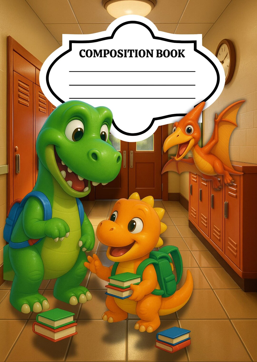Dinosaurs Digital Composition Notebook Cover - Etsy