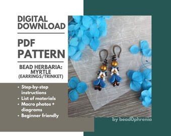 Myrtle Bead Pattern: Miniature Earrings, Pendant, Charm (Digital Download)