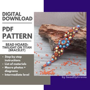 Crépuscule sur Titan | Modèle de bracelet Rivoli | Tutoriel PDF