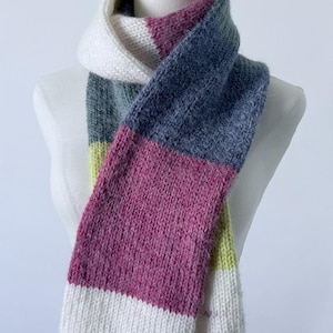Long Color Block Scarf - Ultra Soft & Cozy Scarf -Lightweight .