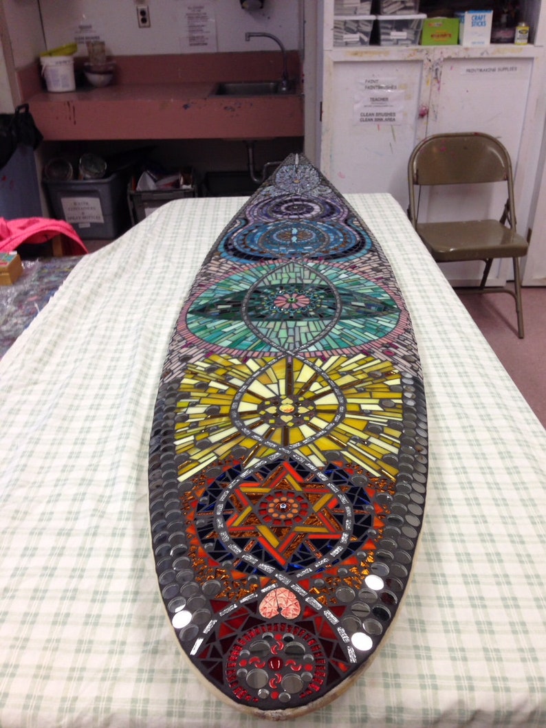 Mosaic Surfboard Spiritual LOVE Inspired ART Unique Etsy