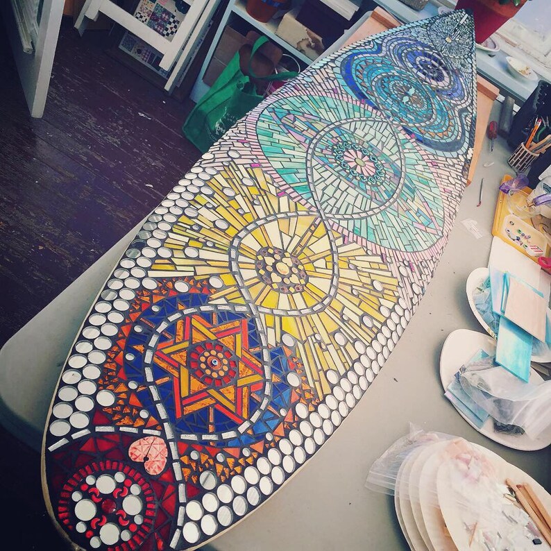 Mosaic Surfboard Spiritual LOVE Inspired ART Unique Etsy