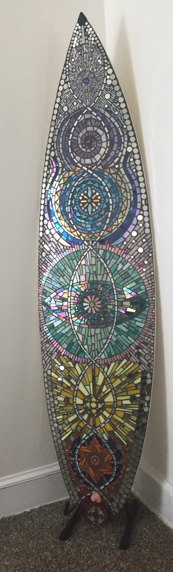 Mosaic Surfboard Spiritual LOVE Inspired ART Unique Etsy