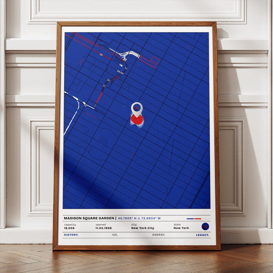 Madison Square Garden Location Poster: Digital New York Rangers Stadium ...