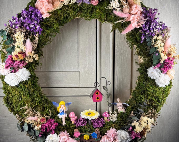 Featured listing image: 18" Fairy Garden Theme Wreath