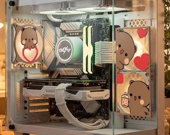Kawaii Bear PC Fan Grill: Anime Gaming Decor (120mm 240mm)