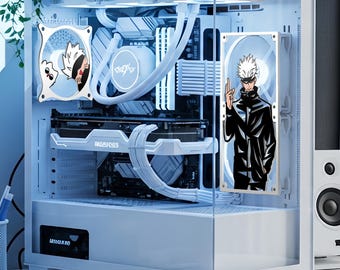 Satoru Gojo PC Fan Cover - Anime Gaming Decor, Fan Shroud - Grill