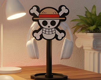 One Piece Headphone Stand: Pirate Gamer Desk Organizer