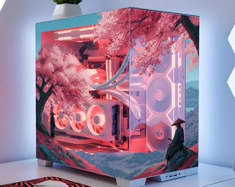 Samurai Gaming PC Case Sticker, - Warrior Pc Skin, Decal - Gift For Gamer