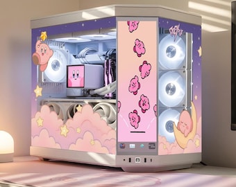 Pink Puffball PC Case Skin, Japanese Gaming PC, Decal, Gamer Gift
