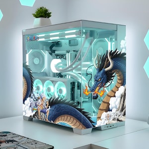 One Piece Anime PC Case Skin, Luffy Sticker - Dragon Gaming Decal, Gift for Gamers