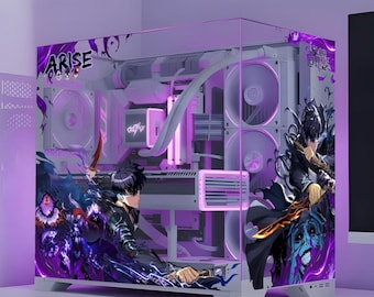 Shadow Hunter PC Case Skin, Warrior Gaming PC Decal, Custom Size, RGB Compatible