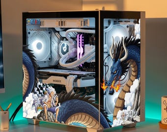 Anime Pirate Crew PC Case Skin, Japanese Gaming PC, Decal, Gamer Gift