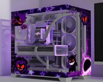 Gengar PC Case Skin, Sticker - Pokemon Anime Gaming Pc, Decal Gift For Gamers