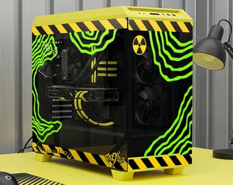 Radioatcive PC Case Skin, Sticker - Danger Gaming Pc Decal, Gift For Gamers