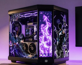 Shadow Hunter PC Case Skin, Warrior Gaming PC Decal, Custom Size, RGB Compatible