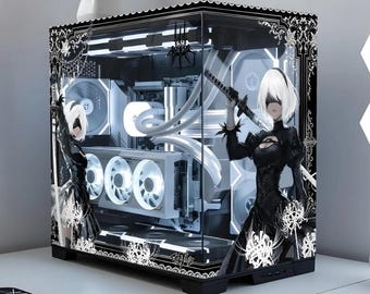 Futuristic Android Warrior PC Case Skin, Japanese Gaming PC, Decal, Gamer Gift