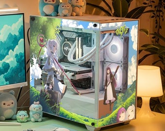 Elf Mage PC Case Skin, Japanese Gaming PC, Decal, Gamer Gift