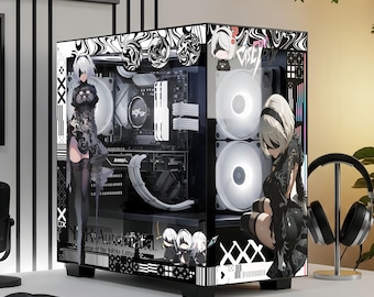 Futuristic Android Warrior PC Case Skin, Japanese Gaming PC, Decal, Gamer Gift