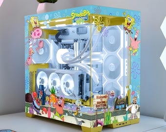 Sea Sponge Gaming Adventure Cartoon PC Case Skin, Sticker - Gaming Decal - Gamer Gift