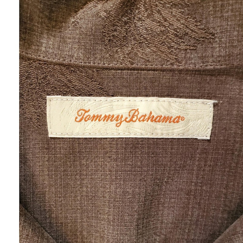 Tommy Bahama - Chemise guitare marron en soie Plugged Into Paradise Tour 1993 pour homme, moyenne image 7