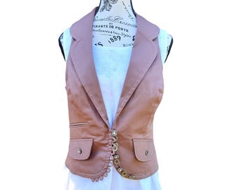 Y2K Veste victorienne mauve steampunk victorienne boutonnée pour femme taille M Unique
