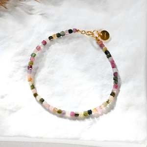 Turmalin Armband 2mm • bunter Turmalin • filigranes Edelsteinarmband • zartes Naturstein Armband • minimalistischer Schmuck