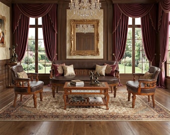 Colonial Leather 4-Piece Living Room Furniture