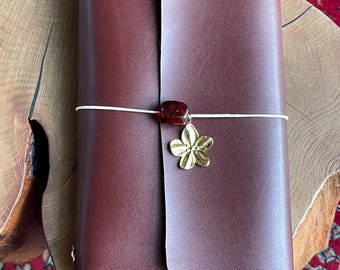 Burgundy Vegan Leather Trifold Journal Cover-Size A5- Handmade-Gold Details-Personalized-louise carmen style