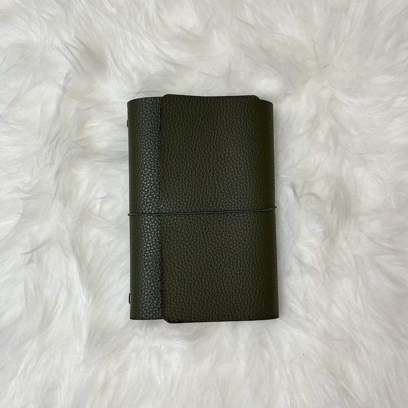 Green Vegan Leather Trifold Journal Cover-size A5- Handmade-gold ...
